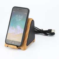 10W Wood Charging Dock Hifi Stereo Music with mini wireless charger bluetooth speaker charger